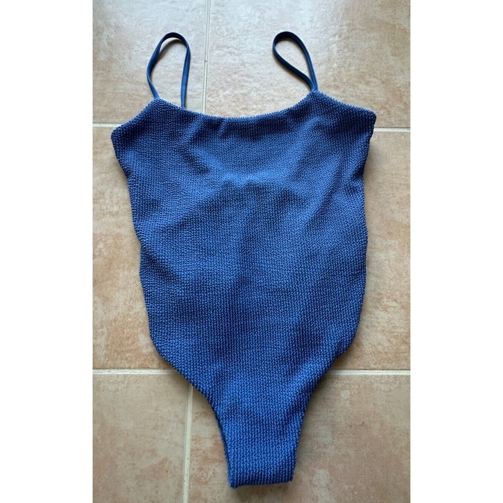 WEEKDAY‎ Sun Swimsuit  textured Blue Women size S New !